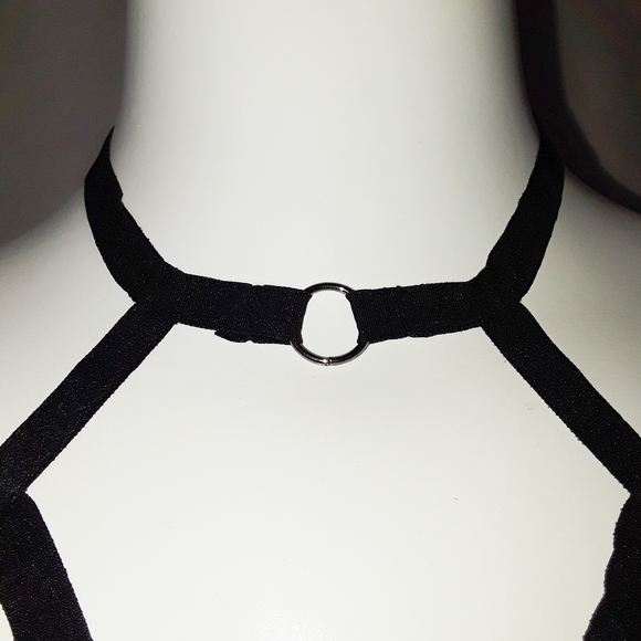 Sexy Black Strappy Cage Bra Harness Bralette - Picture 6 of 9